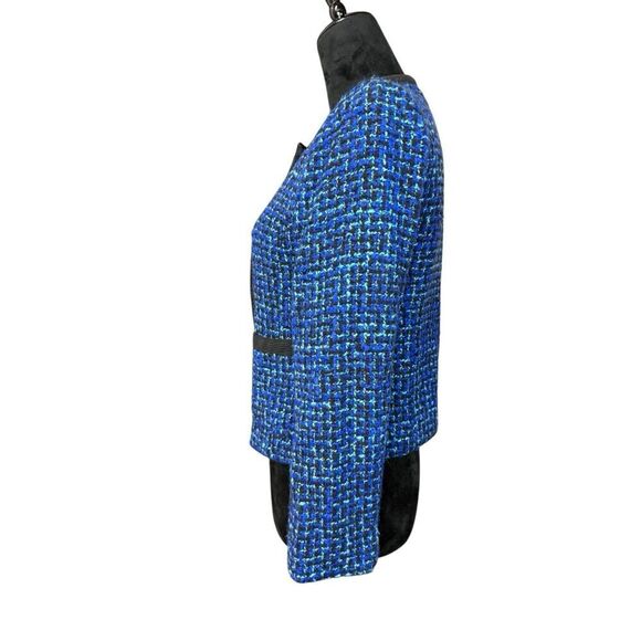 J. Crew Tweed LADY Jacket Blazer Wool Blend Blue Black Size 4 - Picture 6 of 12